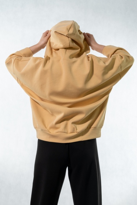 Bluza damska z kapturem COLETTE - Bananowo-Musztardowa