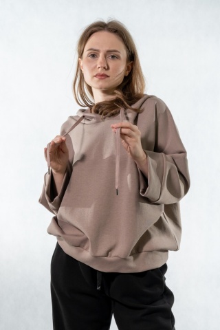 Bluza damska z kapturem COLETTE - Cappuccino