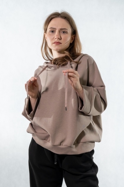 Bluza damska z kapturem COLETTE - Cappuccino