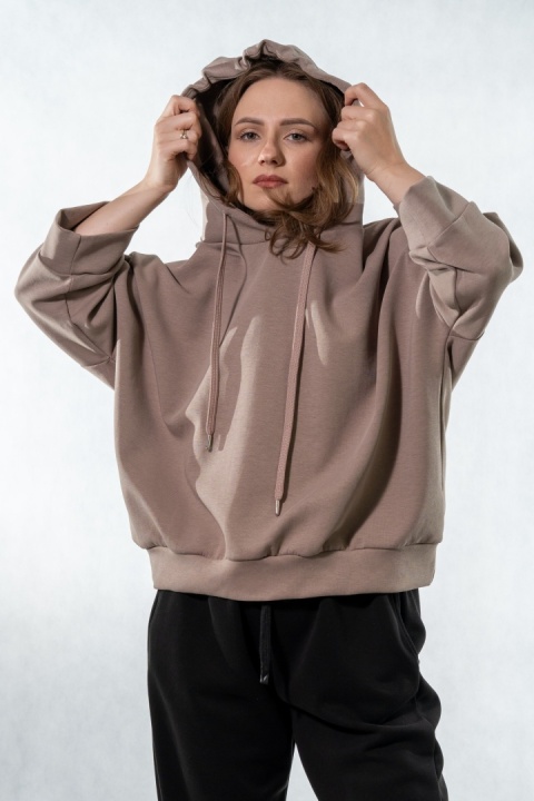 Bluza damska z kapturem COLETTE - Cappuccino