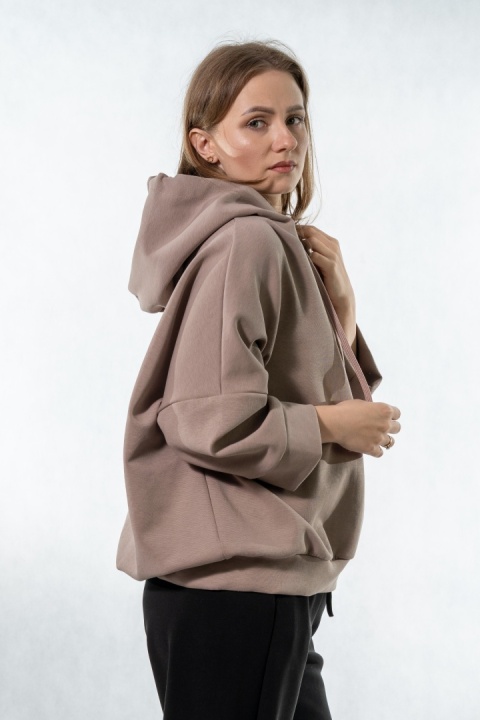 Bluza damska z kapturem COLETTE - Cappuccino