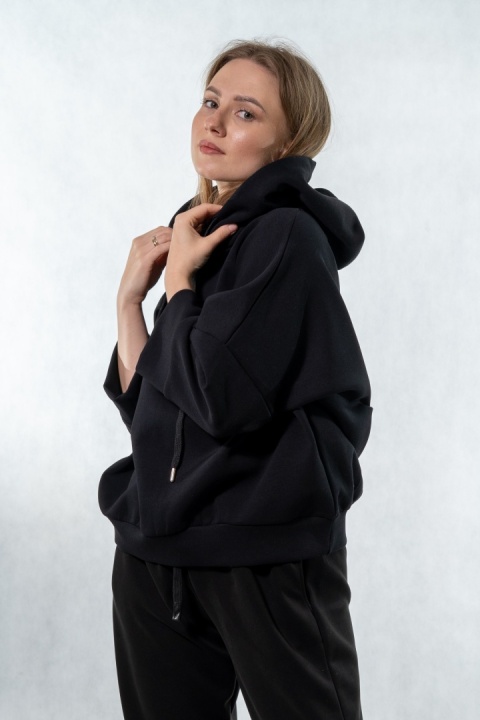 Bluza damska z kapturem COLETTE - Czarna
