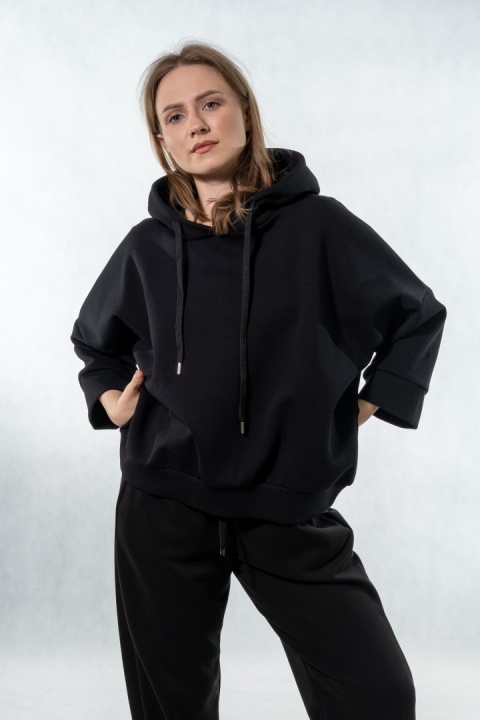 Bluza damska z kapturem COLETTE - Czarna