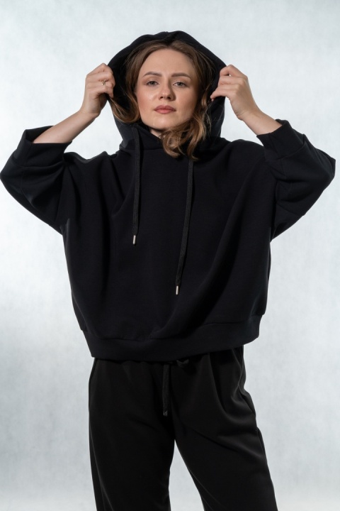 Bluza damska z kapturem COLETTE - Czarna