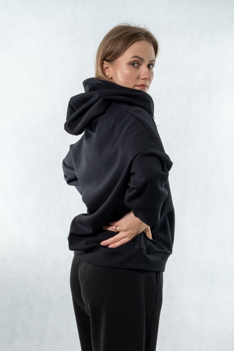 Bluza damska z kapturem COLETTE - Czarna