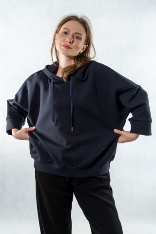 Bluza damska z kapturem COLETTE - Granatowa