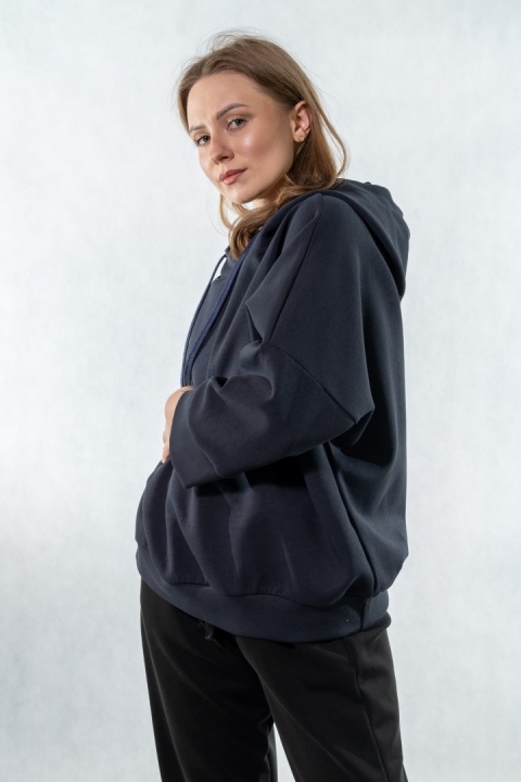 Bluza damska z kapturem COLETTE - Granatowa