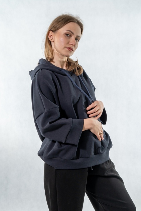 Bluza damska z kapturem COLETTE - Granatowa