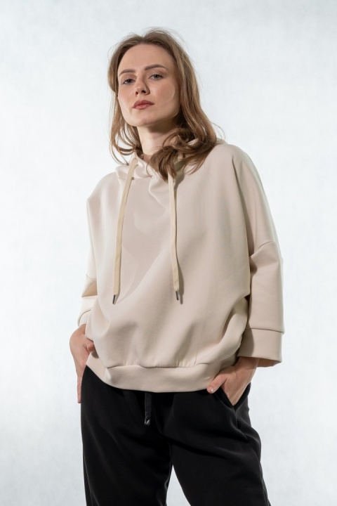 Bluza damska z kapturem COLETTE - Piasek