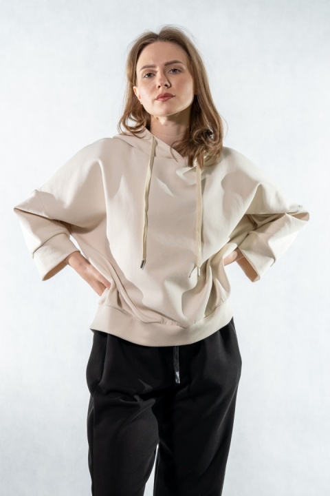 Bluza damska z kapturem COLETTE - Piasek