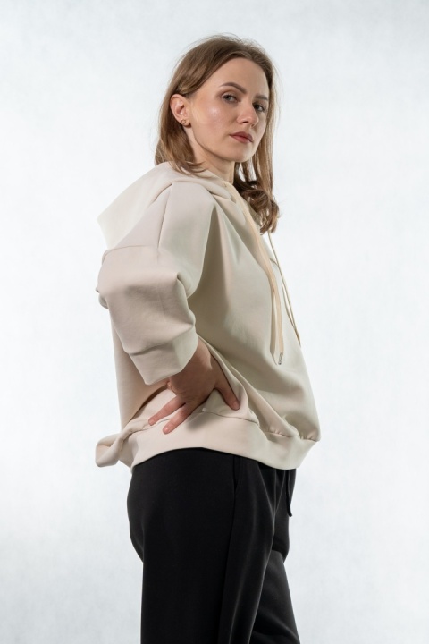 Bluza damska z kapturem COLETTE - Piasek