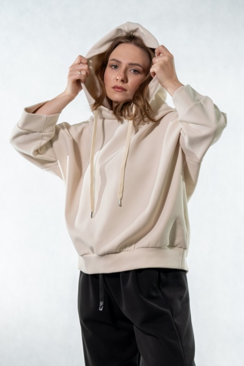Bluza damska z kapturem COLETTE - Piasek