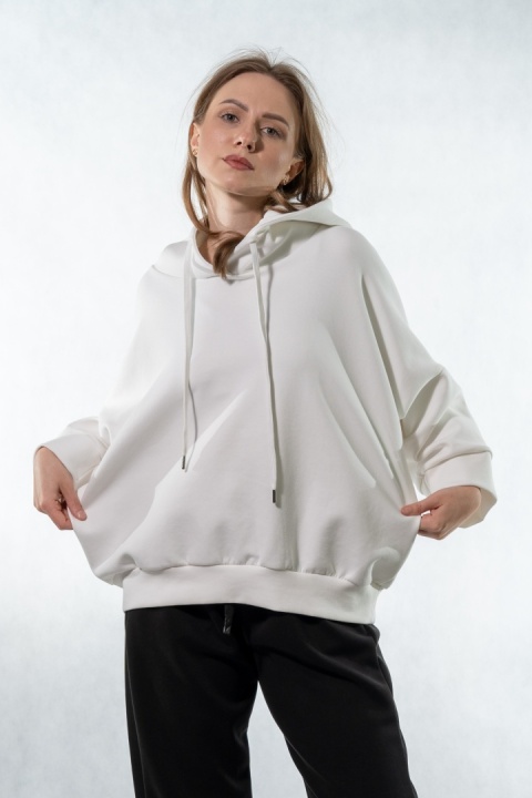 Bluza damska z kapturem COLETTE - Śmietankowa