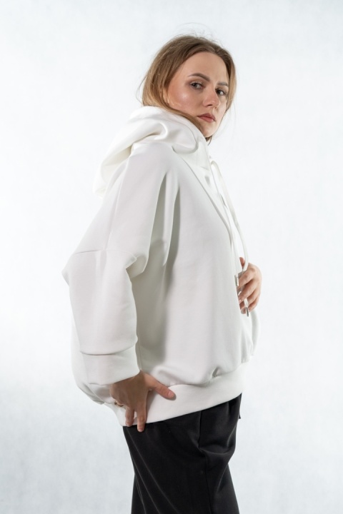 Bluza damska z kapturem COLETTE - Śmietankowa
