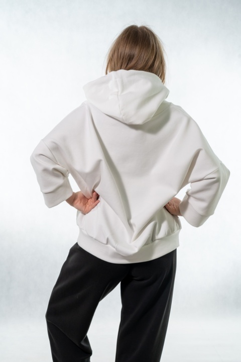 Bluza damska z kapturem COLETTE - Śmietankowa