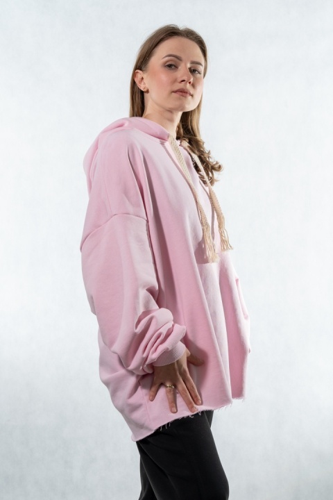 Bluza z kapturem COLETTE - Pudrowy Róż