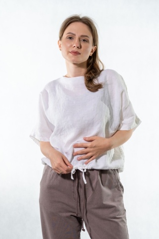 Bluzka lniana Miho's - Biała