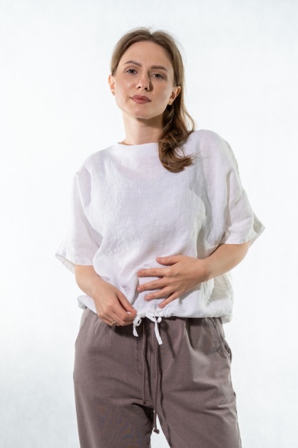 Bluzka lniana Miho's - Biała