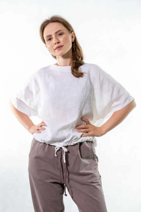 Bluzka lniana Miho's - Biała