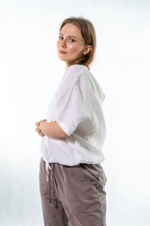 Bluzka lniana Miho's - Biała