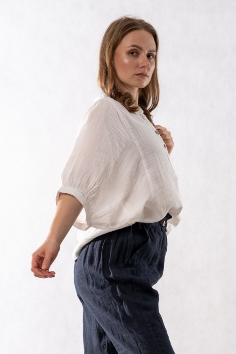 Bluzka oversize z bawełny – ecru