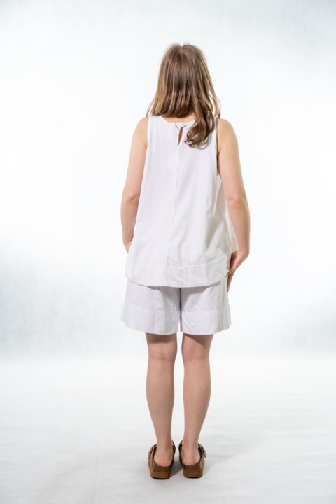 Komplet damski Gioya & Co. – top + spodenki bawełniane - Bianco