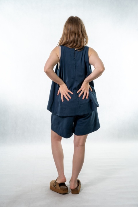 Komplet damski Gioya & Co. – top + spodenki bawełniane - Blu