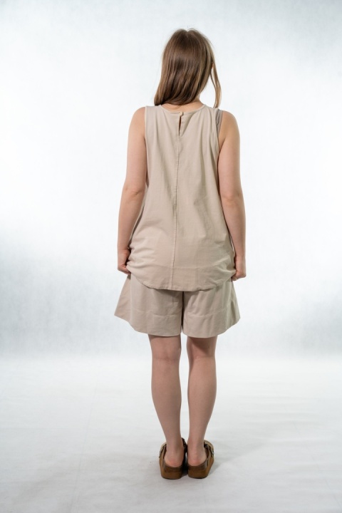 Komplet damski Gioya & Co. – top + spodenki bawełniane - Gesso