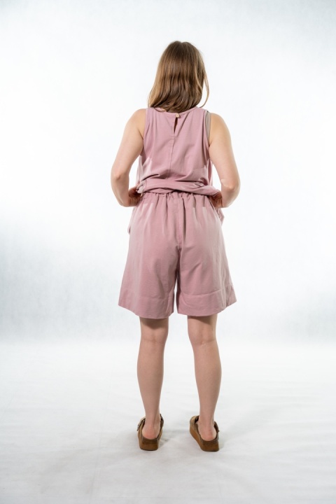 Komplet damski Gioya & Co. – top + spodenki bawełniane - Paris pink