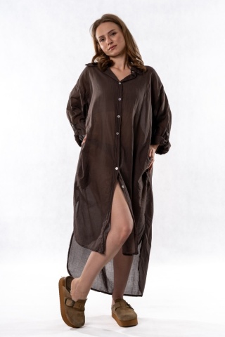 Koszula/Tunika Oversize Miho's - Brązowa