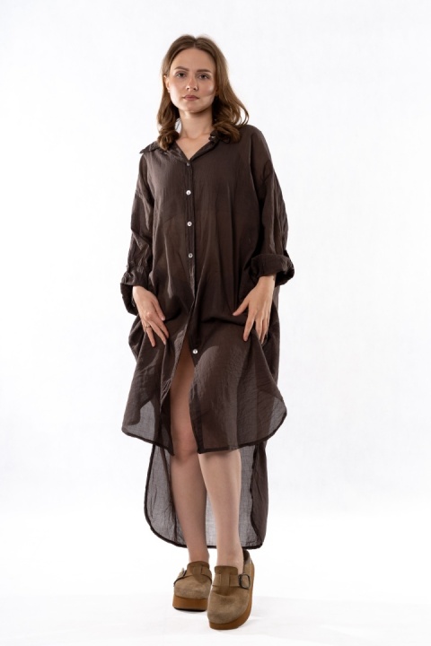 Koszula/Tunika Oversize Miho's - Brązowa