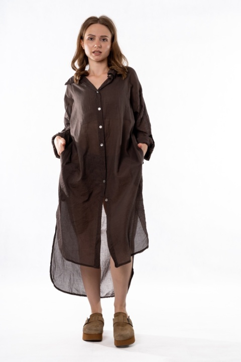 Koszula/Tunika Oversize Miho's - Brązowa
