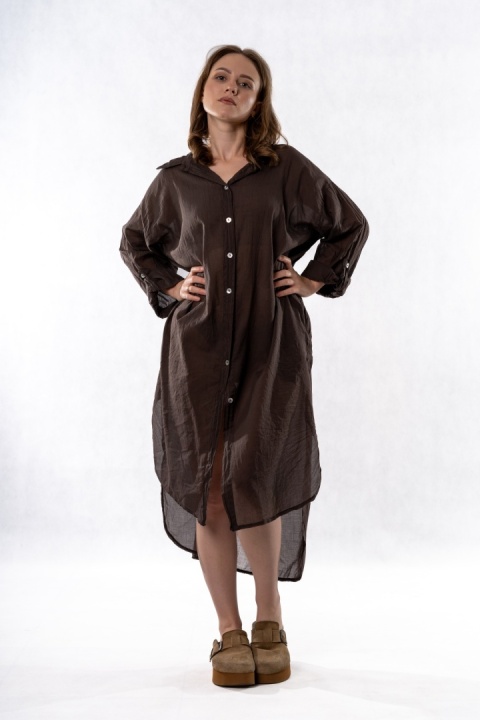 Koszula/Tunika Oversize Miho's - Brązowa