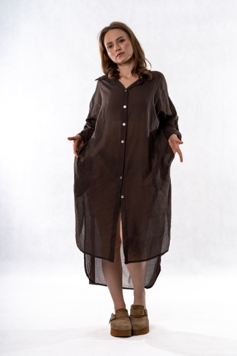 Koszula/Tunika Oversize Miho's - Brązowa