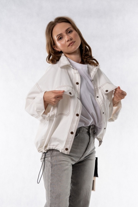 Kurtka damska oversize JOY z regulacją dołu – Ecru