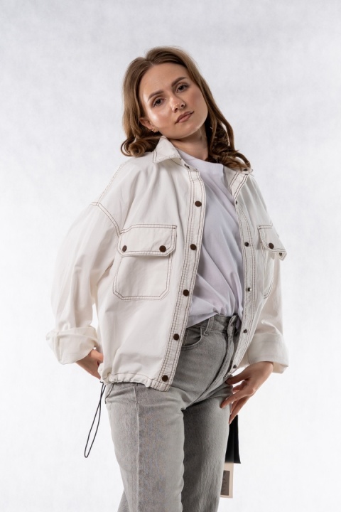 Kurtka damska oversize JOY z regulacją dołu – Ecru