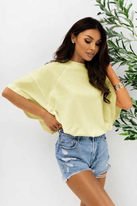 T- shirt Lenoshka Comfy Oversize Tee ze stoperem - Żółty