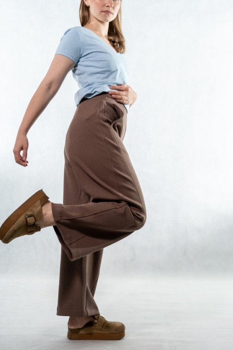 Spodnie damskie balloon culotte COLETTE - Brązowe