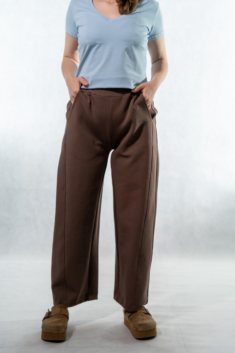 Spodnie damskie balloon culotte COLETTE - Brązowe