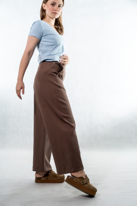 Spodnie damskie balloon culotte COLETTE - Brązowe