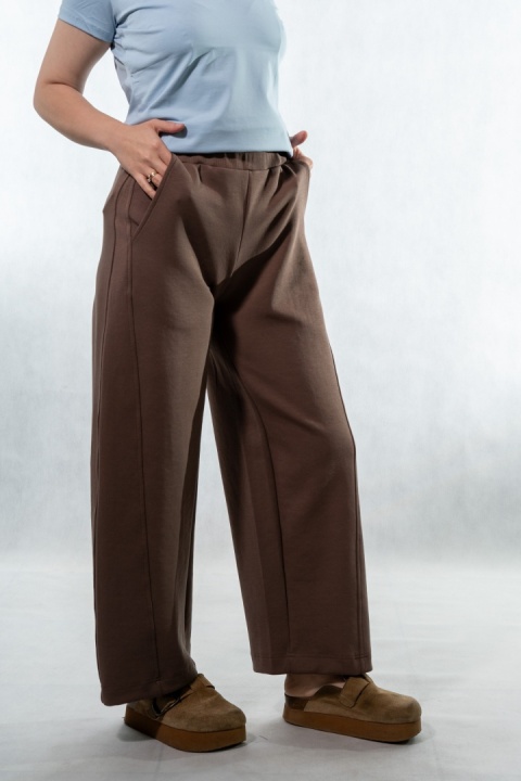 Spodnie damskie balloon culotte COLETTE - Brązowe