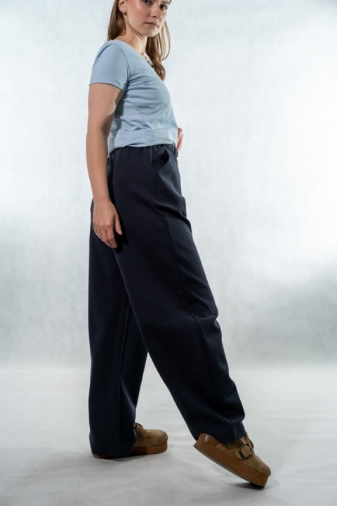 Spodnie damskie balloon culotte COLETTE - Granatowe