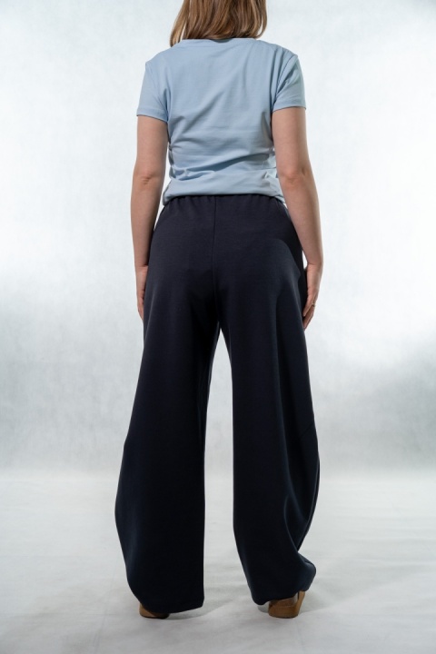 Spodnie damskie balloon culotte COLETTE - Granatowe