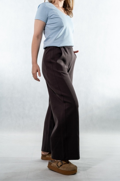 Spodnie damskie balloon culotte COLETTE - Gorzka Czekolada