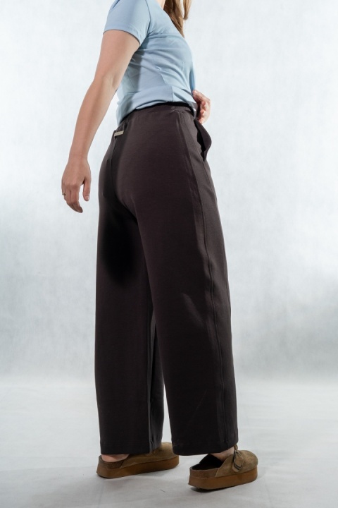 Spodnie damskie balloon culotte COLETTE - Gorzka Czekolada