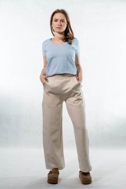 Spodnie damskie balloon culotte COLETTE – Piasek