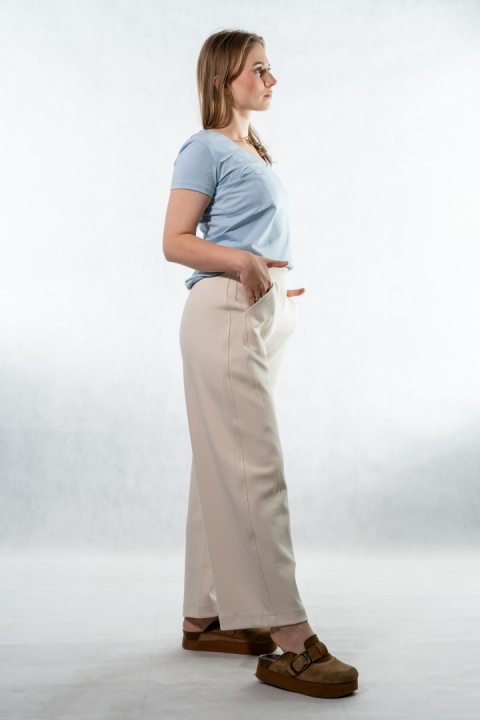 Spodnie damskie balloon culotte COLETTE – Piasek