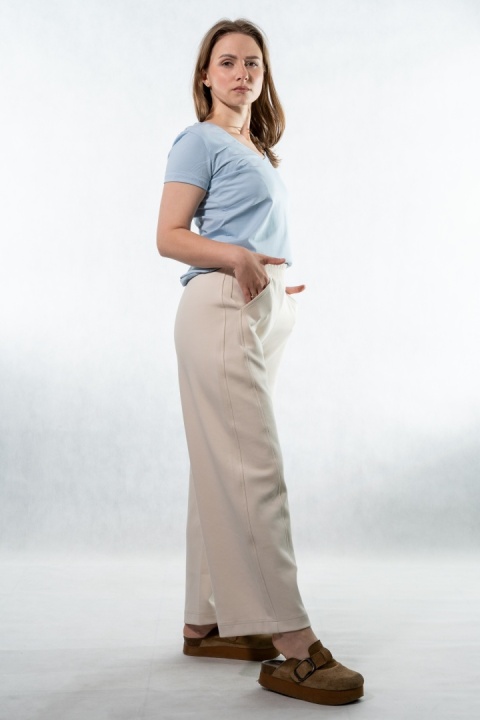 Spodnie damskie balloon culotte COLETTE – Piasek