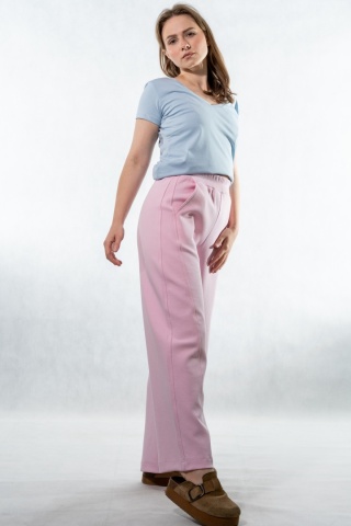 Spodnie damskie balloon culotte COLETTE – Pudrowy Róż