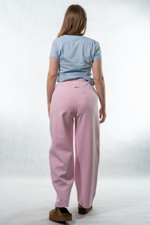 Spodnie damskie balloon culotte COLETTE – Pudrowy Róż